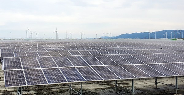 백수읍 하사리에 주민참여형 태양광발전단지 전경